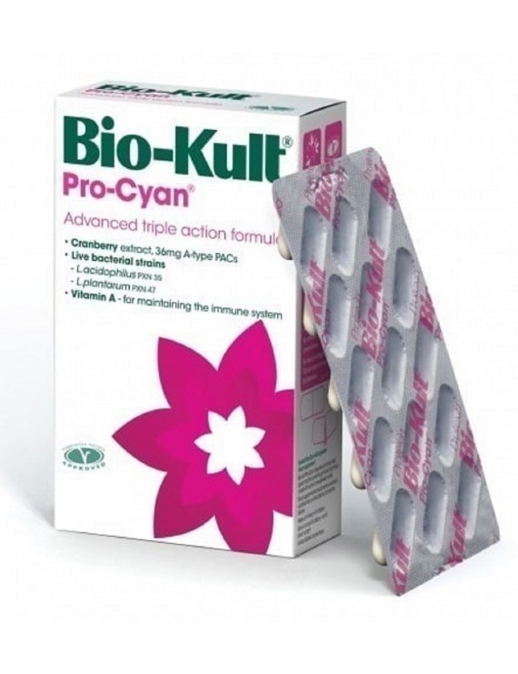 Bio-Kult Pro-Cyan Προηγμένη Φόρμουλα Προβιοτικών Τριπλής Δράσης για την Ενίσχυση της Υγείας του Ουροποιητικού Συστήματος, 15caps