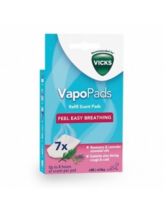Vicks Comforting Vapo Pads Ανταλλακτικές Ταμπλέτες (VH7) με άρωμα Μέντας, 7 ταμπλέτες