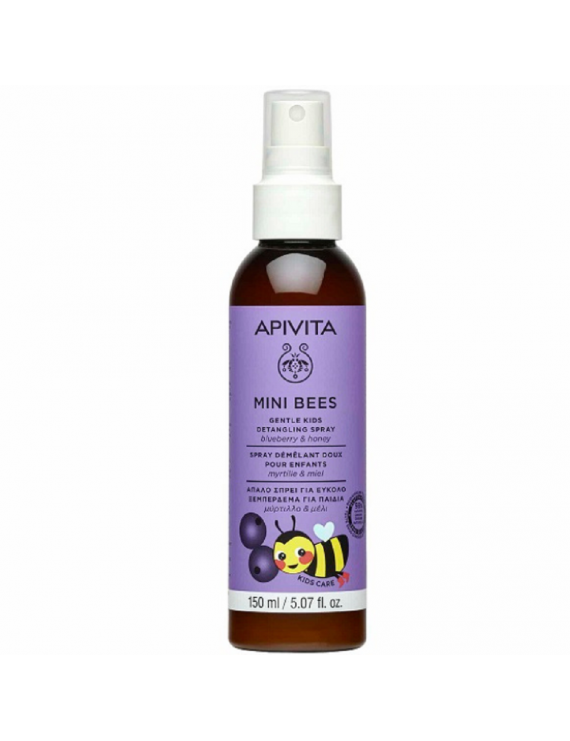 Apivita Mini Bees Gentle Kids Detangling Spray Παιδικό Σπρέι για Εύκολο Ξεμπέρδεμα Μαλλιών με Μύρτιλλο & Μέλι, 150ml